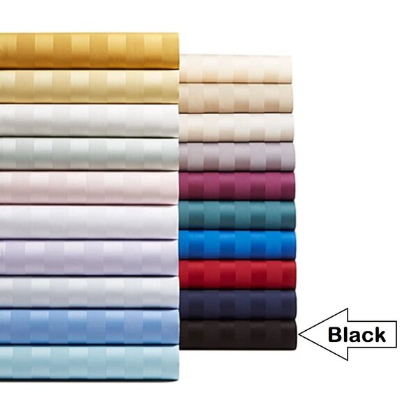 new BLACK STRIPE Charter Club Damask 550TC 100% Cotton KING EXTRA DEEP Sheet Set - Picture 12 of 13
